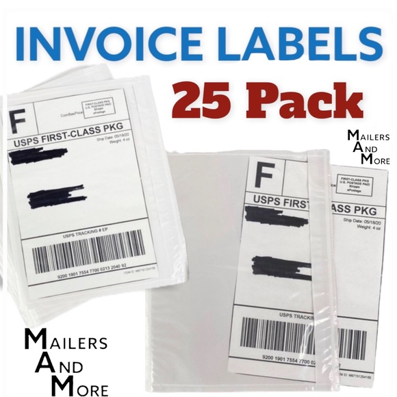 25 (7.5 X 5.5) Postage Invoice, Package Slip, Label Cover Pocket PRICE IS FIRM - Picture 4 of 8